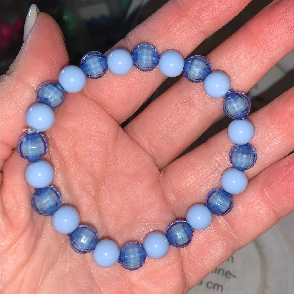 Blue Beaded stretch Bracelet